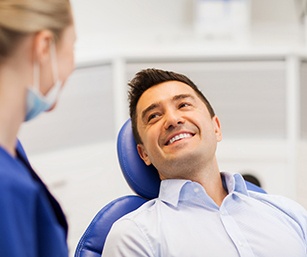 Man smiling in dental chair