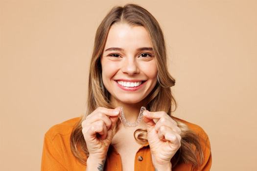 a woman showing signs of gum disease