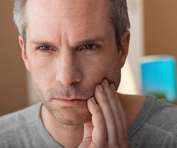 Man with a toothache