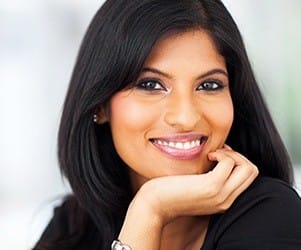 Woman with healthy teeth and gums