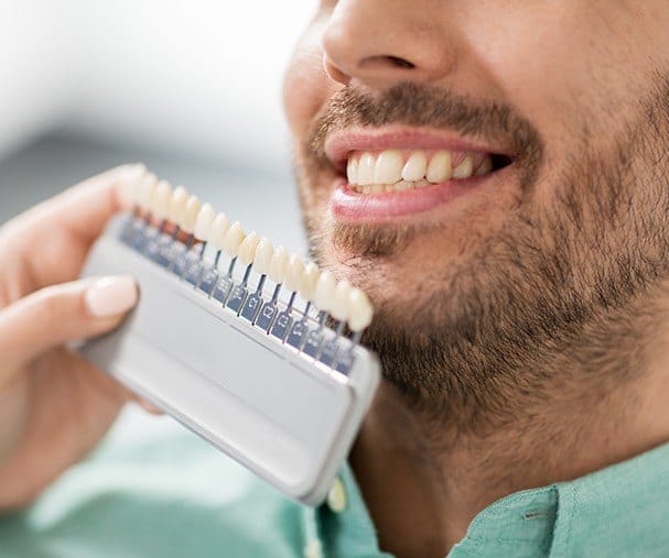 man getting fitted for veneers