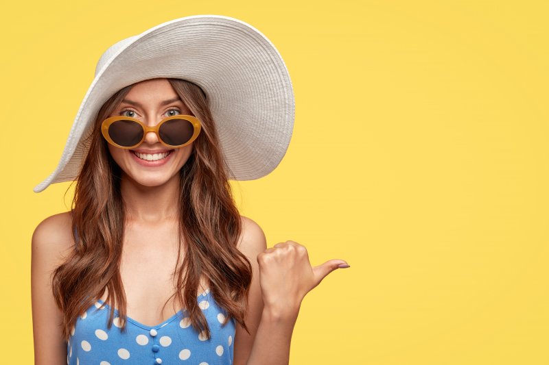 woman smiling during summer vacation