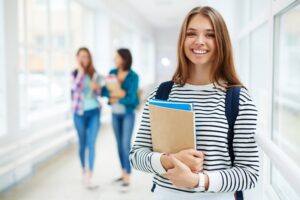 Student getting ready for the school year
